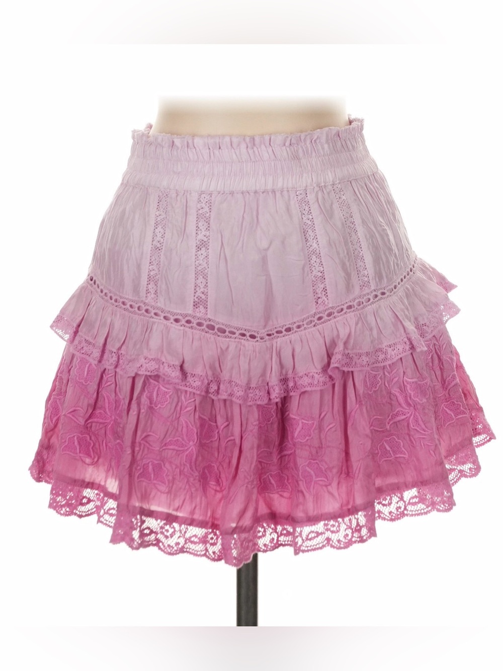 LoveShackFancy Dip-Dyed Mini Ruffle Skirt sz Small